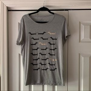 J. Crew Dachsund Sausage Dog crewneck t-shirt XL